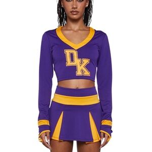 Dolls Kill Purple and Yellow Mini Skirt
